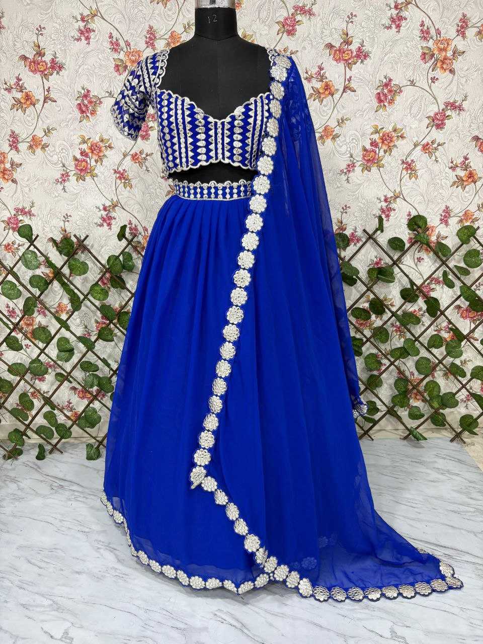 Ynf Georgette KESH508 1071 Lehengas Wholesale Fancy Lehenga Georgette Lehenga Blue Lehenga Manufacturer