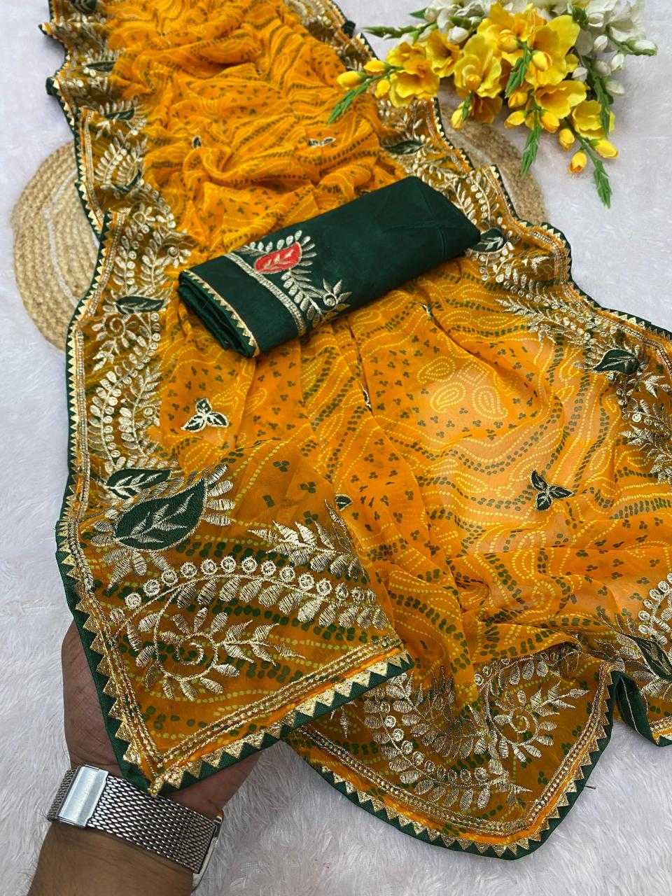 Ynf Georgette KESH514 HUMAIR Sarees Wholesale Designer Sarees Embroidered Sarees Manufacturer