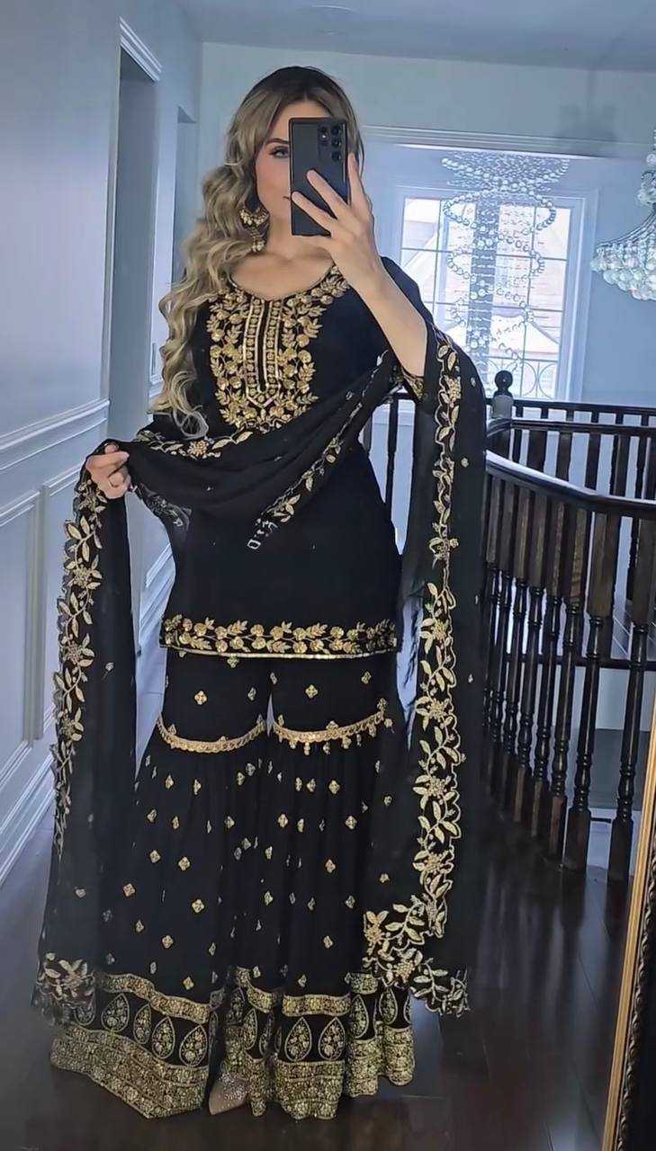 Ynf Georgette KESH523 055 Suits & Dresses Wholesale Sharara Salwar Suits Embroidery Suits Georgette Suit Manufacturer