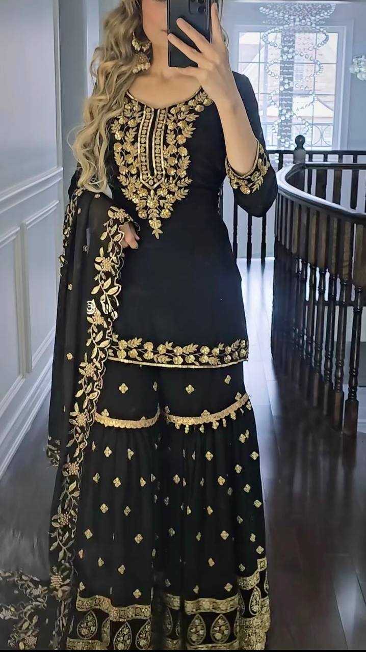 Ynf Georgette KESH523 055 Suits & Dresses Wholesale Sharara Salwar Suits Embroidery Suits Georgette Suit Manufacturer