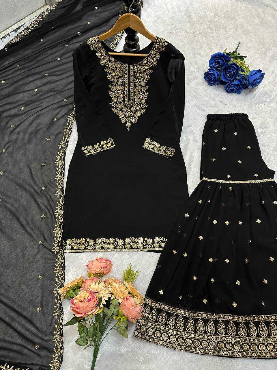 Ynf Georgette KESH523 055 Suits & Dresses Wholesale Sharara Salwar Suits Embroidery Suits Georgette Suit Manufacturer
