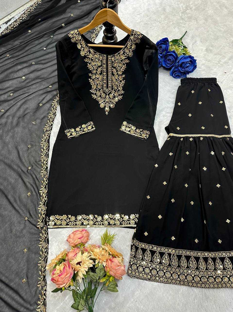Ynf Georgette KESH523 055 Suits & Dresses Wholesale Sharara Salwar Suits Embroidery Suits Georgette Suit Manufacturer