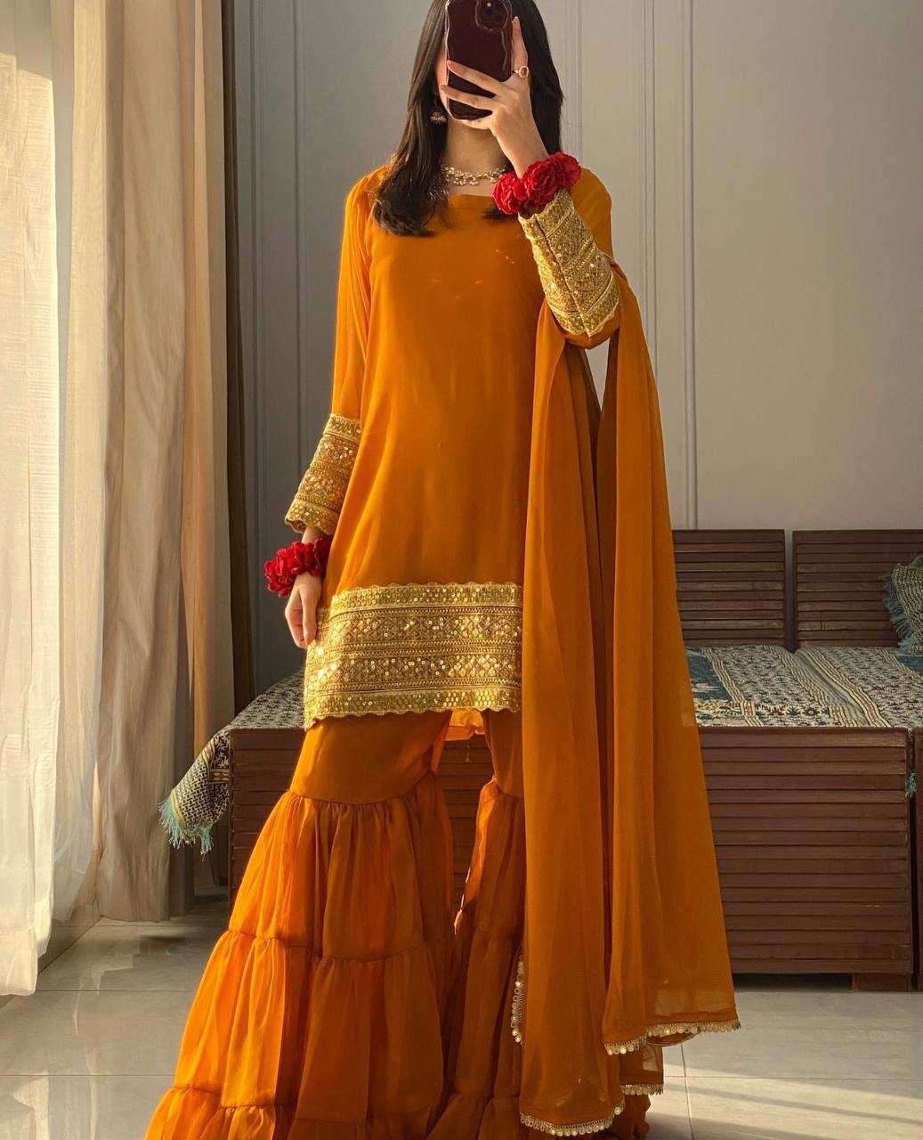 Ynf Georgette KESH523 062 Suits & Dresses Wholesale Sharara Salwar Suits Embroidery Suits Georgette Suit Manufacturer