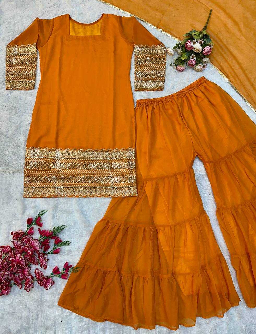 Ynf Georgette KESH523 062 Suits & Dresses Wholesale Sharara Salwar Suits Embroidery Suits Georgette Suit Manufacturer