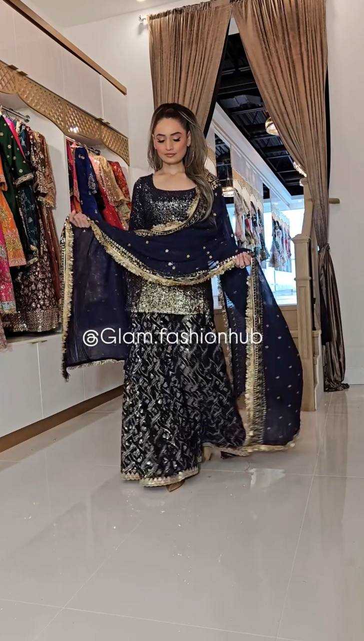 Ynf Georgette KESH523 064 Suits & Dresses Wholesale Sharara Salwar Suits Embroidery Suits Georgette Suit Manufacturer