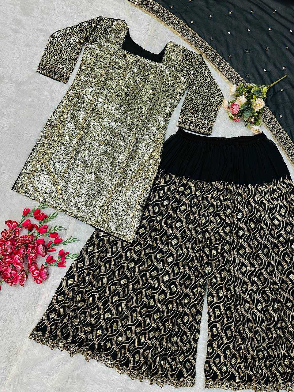 Ynf Georgette KESH523 064 Suits & Dresses Wholesale Sharara Salwar Suits Embroidery Suits Georgette Suit Manufacturer
