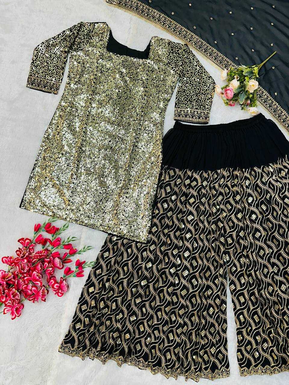 Ynf Georgette KESH523 064 Suits & Dresses Wholesale Sharara Salwar Suits Embroidery Suits Georgette Suit Manufacturer