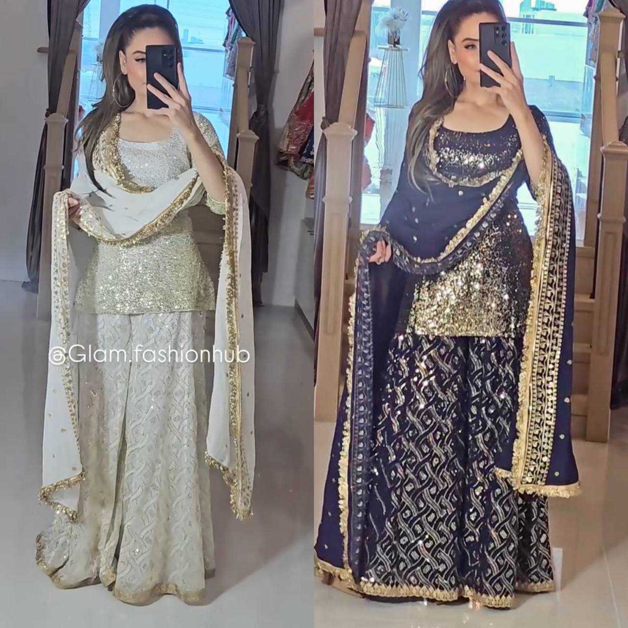 Ynf Georgette KESH523 064 Suits & Dresses Wholesale Sharara Salwar Suits Embroidery Suits Georgette Suit Manufacturer