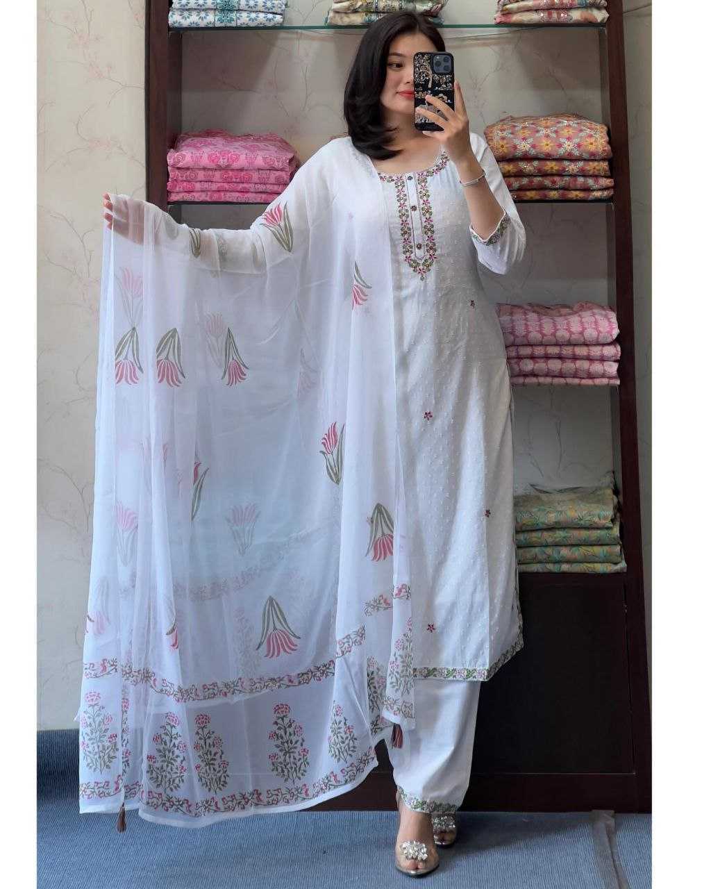 Ynf Georgette KESH529 MIA Suits & Dresses Wholesale Ladies Suits Embroidery Suits Casual Dresses Manufacturer