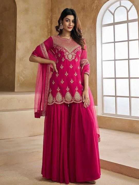 Ynf Georgette KESH529 NIDHI Kurti Wholesale Casual Kurtis Festive Kurtis Embroidered Kurtis Kurti With Palazzo Manufacturer