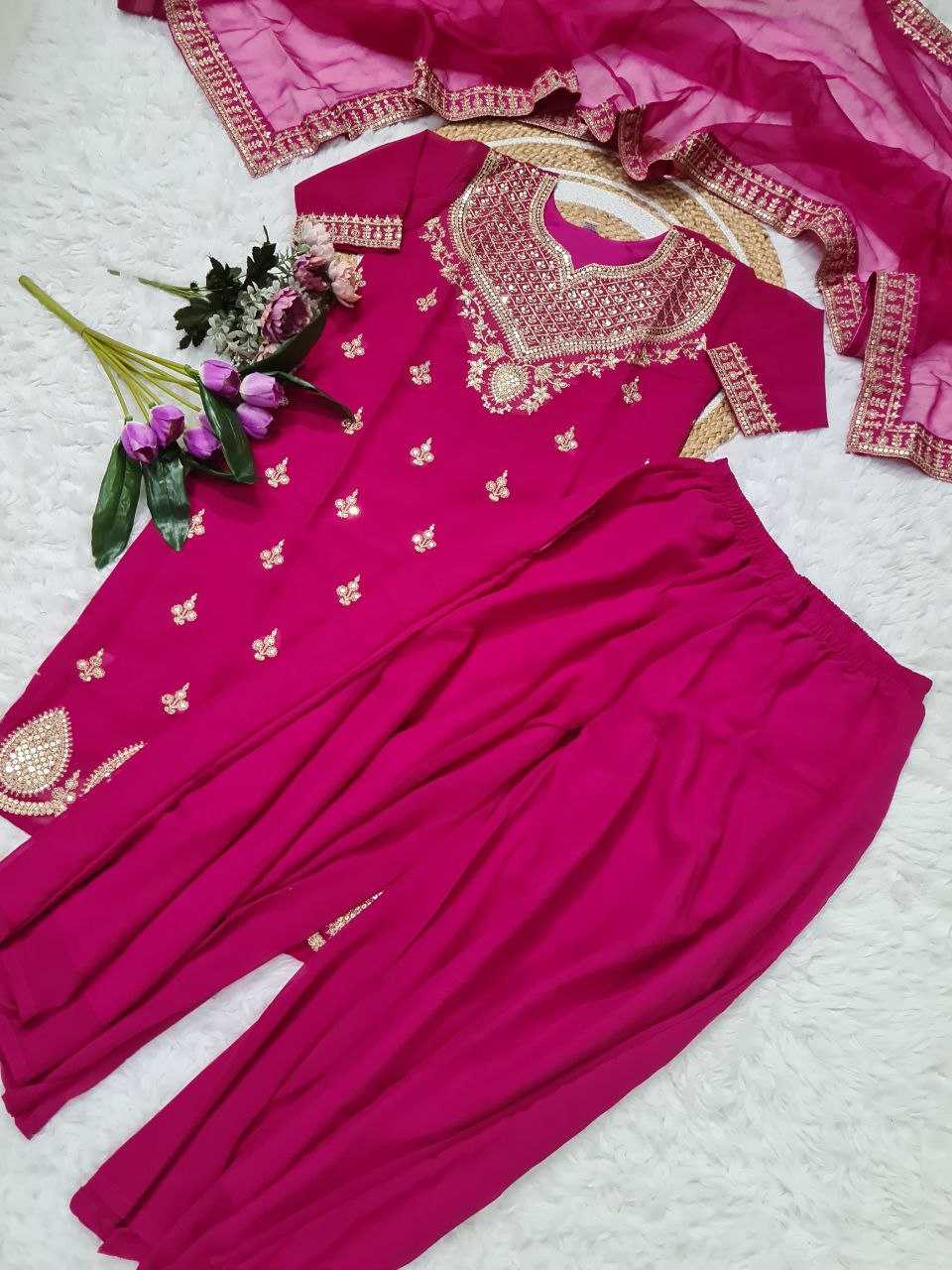 Ynf Georgette KESH529 NIDHI Kurti Wholesale Casual Kurtis Festive Kurtis Embroidered Kurtis Kurti With Palazzo Manufacturer