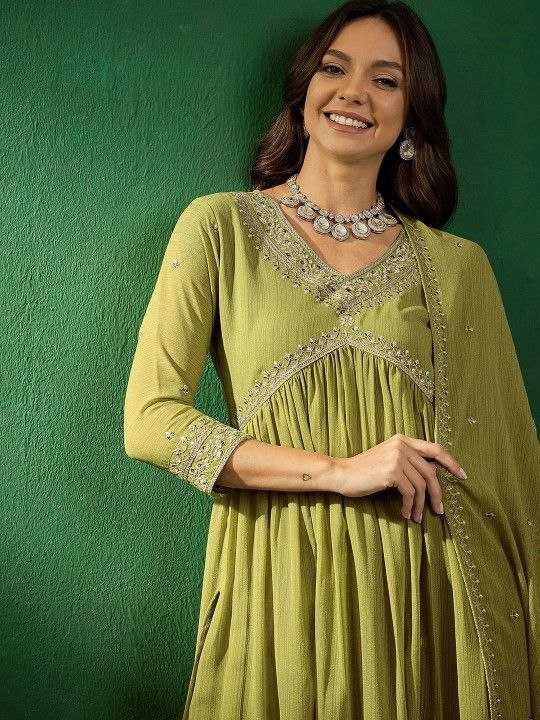 Ynf Georgette KESH529 SIYANA Suits & Dresses Wedding Collections Festive Collections Wholesale Georgette Suit Embroidered Suits Green Salwar Suit Manufacturer