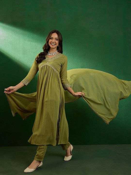 Ynf Georgette KESH529 SIYANA Suits & Dresses Wedding Collections Festive Collections Wholesale Georgette Suit Embroidered Suits Green Salwar Suit Manufacturer