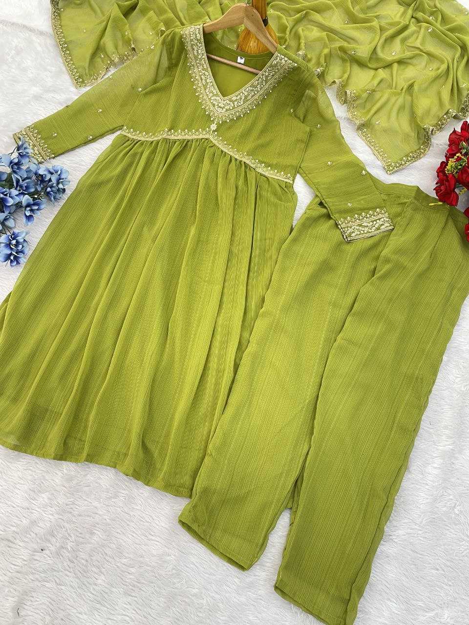 Ynf Georgette KESH529 SIYANA Suits & Dresses Wedding Collections Festive Collections Wholesale Georgette Suit Embroidered Suits Green Salwar Suit Manufacturer