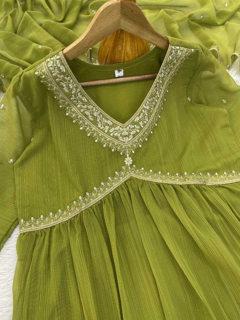 Ynf Georgette KESH529 SIYANA Suits & Dresses Wedding Collections Festive Collections Wholesale Georgette Suit Embroidered Suits Green Salwar Suit Manufacturer
