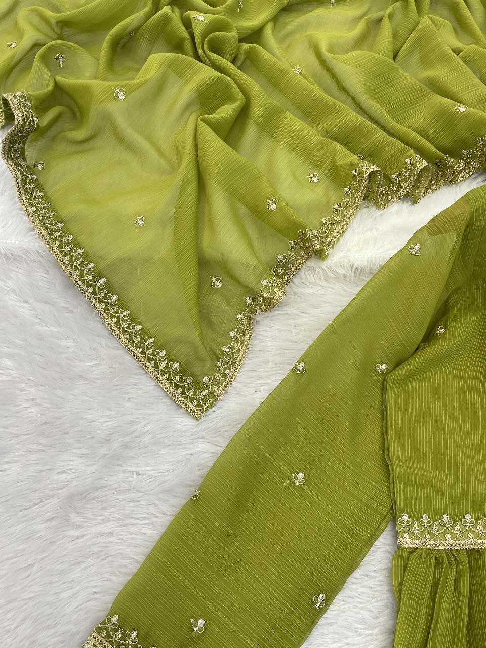 Ynf Georgette KESH529 SIYANA Suits & Dresses Wedding Collections Festive Collections Wholesale Georgette Suit Embroidered Suits Green Salwar Suit Manufacturer