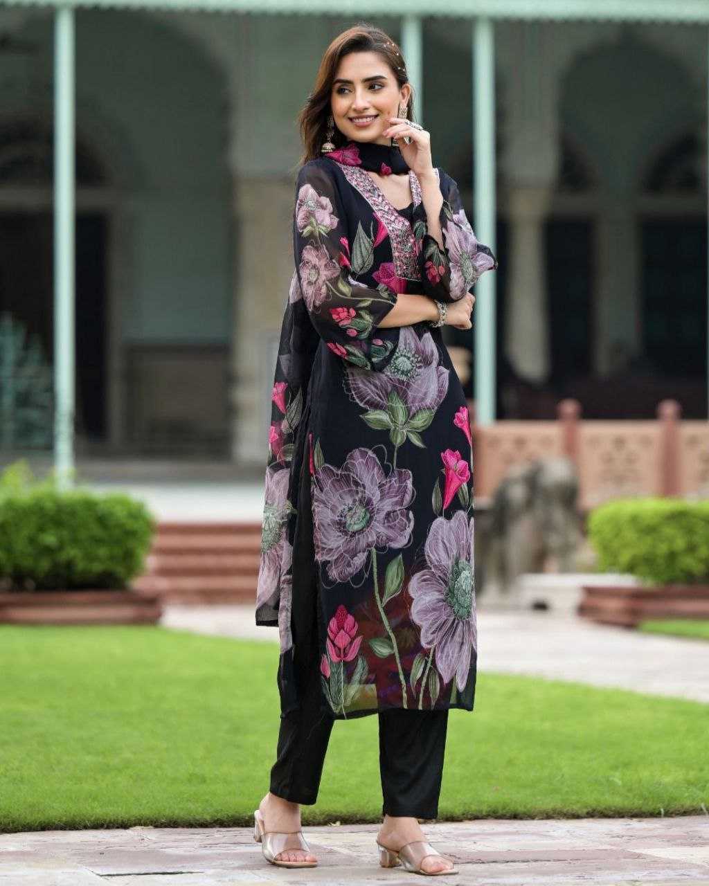 Ynf Georgette KESH529 SONIKA Suits & Dresses Wedding Collections Festive Collections Wholesale Georgette Suit Embroidered Suits Party Wear Dresses Manufacturer