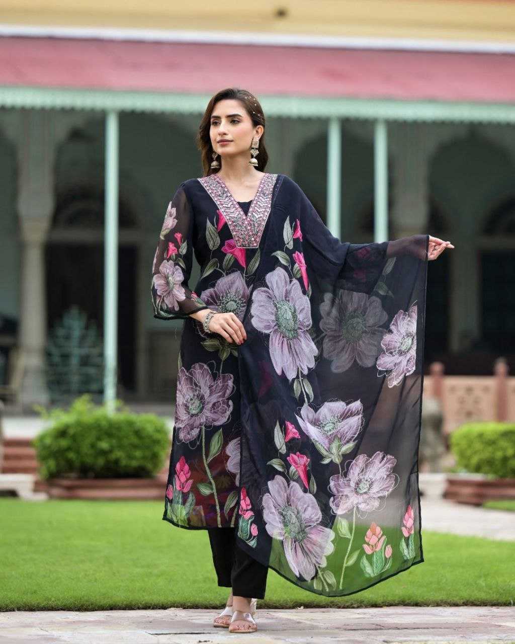 Ynf Georgette KESH529 SONIKA Suits & Dresses Wedding Collections Festive Collections Wholesale Georgette Suit Embroidered Suits Party Wear Dresses Manufacturer