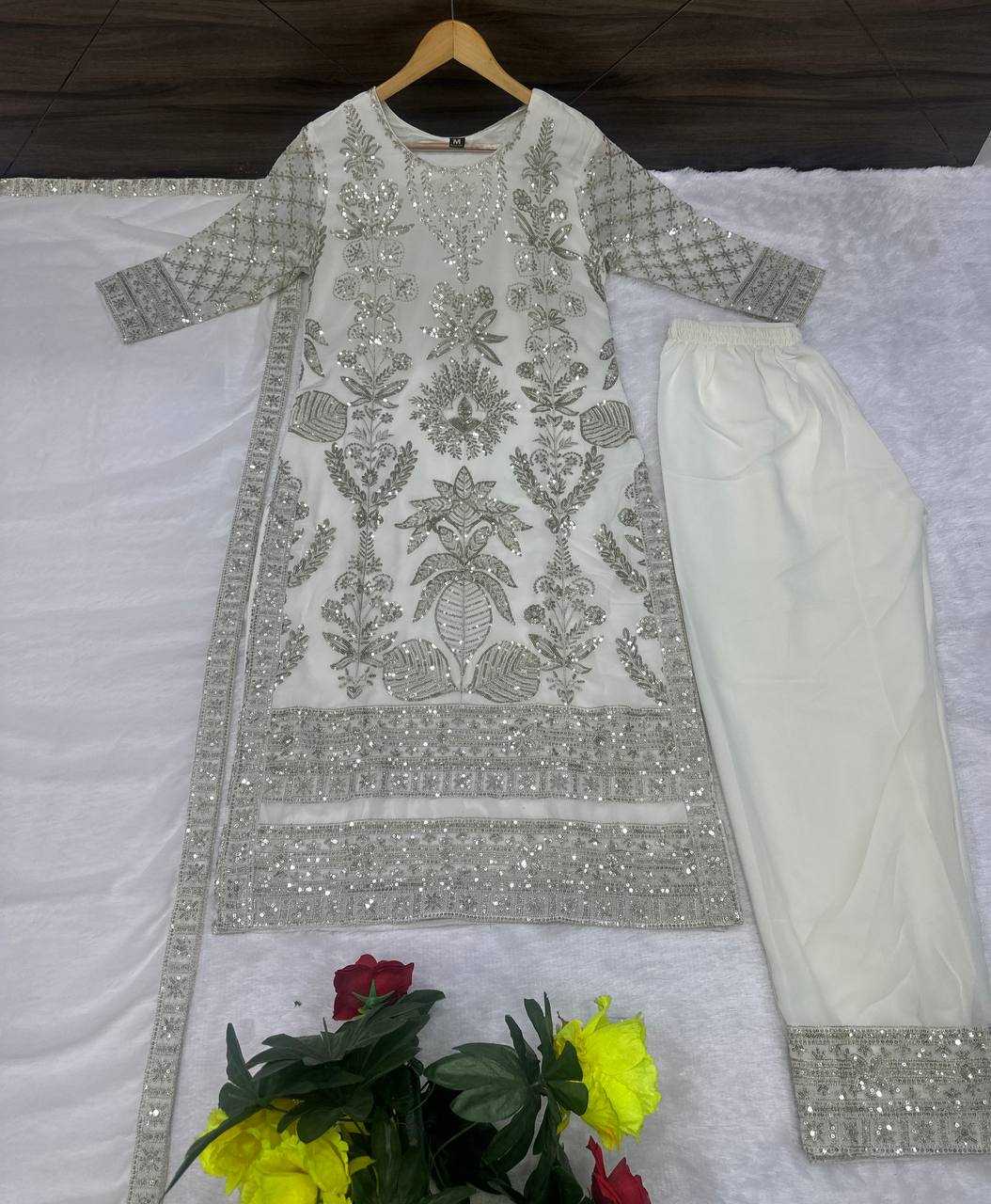 Ynf Georgette KESH533 5060 Suits & Dresses Wholesale Ladies Suits Embroidery Suits Palazzo Suit Manufacturer