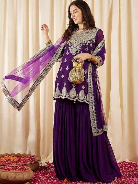 Ynf Georgette KESH545 1029 Suits & Dresses Wholesale Sharara Salwar Suits Embroidery Suits Manufacturer