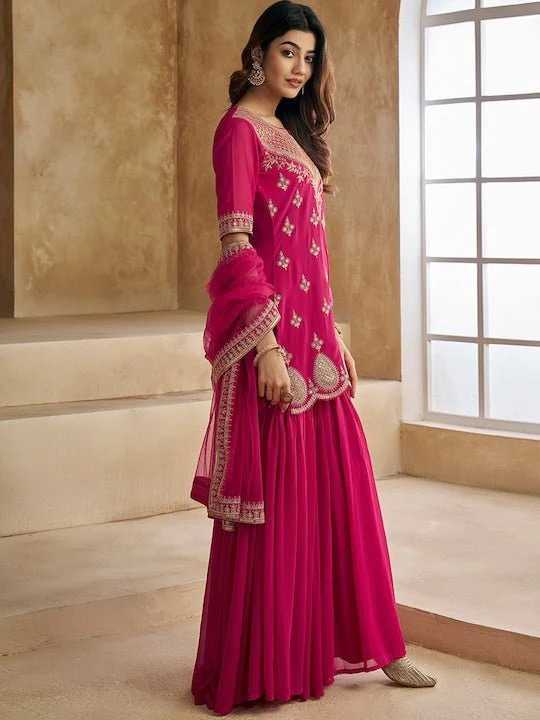 Ynf Georgette KESH545 1029 Suits & Dresses Wholesale Sharara Salwar Suits Embroidery Suits Manufacturer