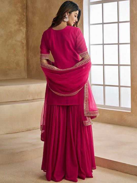 Ynf Georgette KESH545 1029 Suits & Dresses Wholesale Sharara Salwar Suits Embroidery Suits Manufacturer