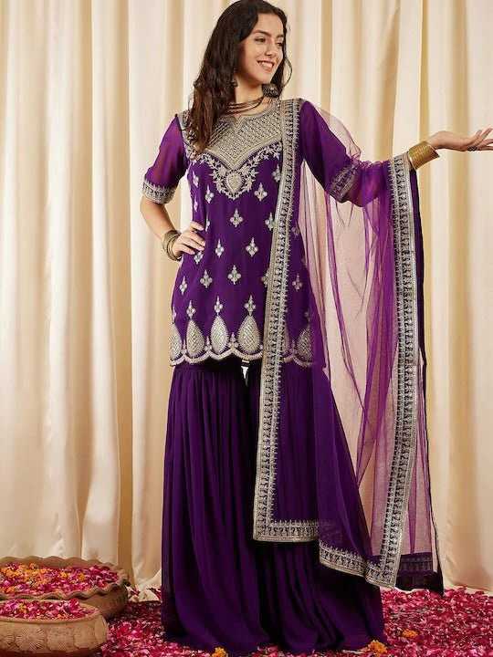 Ynf Georgette KESH545 1029 Suits & Dresses Wholesale Sharara Salwar Suits Embroidery Suits Manufacturer