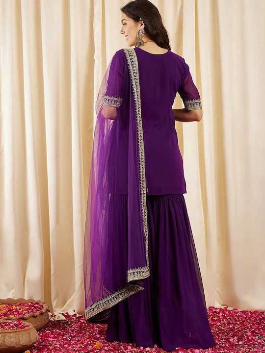Ynf Georgette KESH545 1029 Suits & Dresses Wholesale Sharara Salwar Suits Embroidery Suits Manufacturer