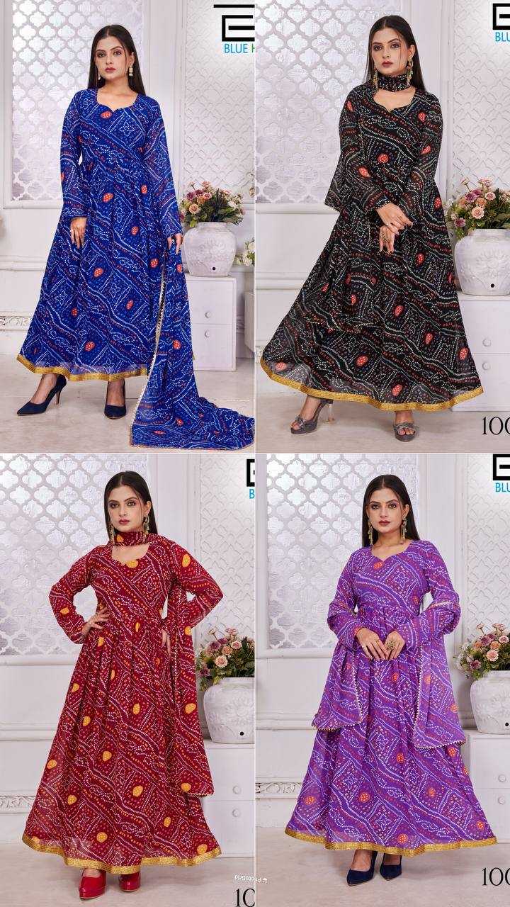 Ynf Georgette RIN125 Banno Swag Gowns Wholesale Printed Gowns Gown With Dupatta Manufacturer