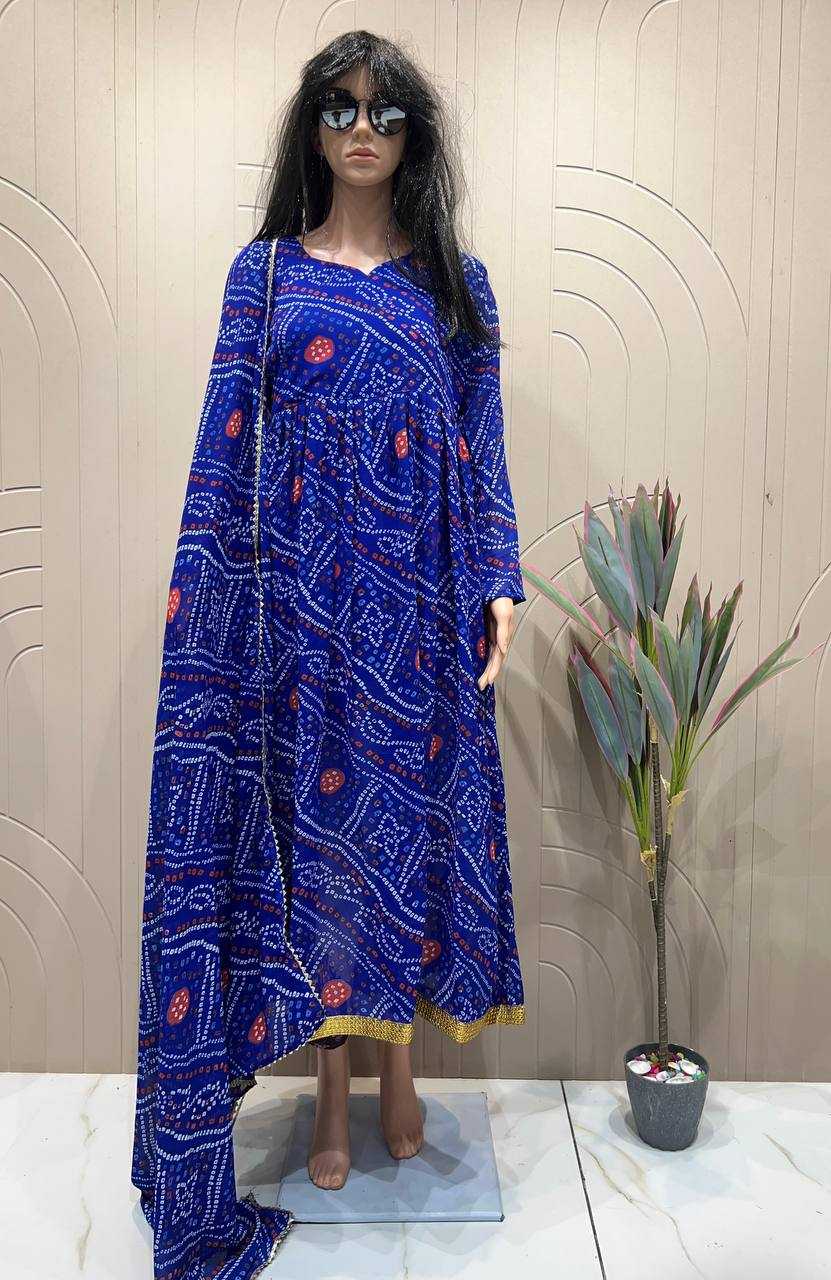 Ynf Georgette RIN125 Banno Swag Gowns Wholesale Printed Gowns Gown With Dupatta Manufacturer