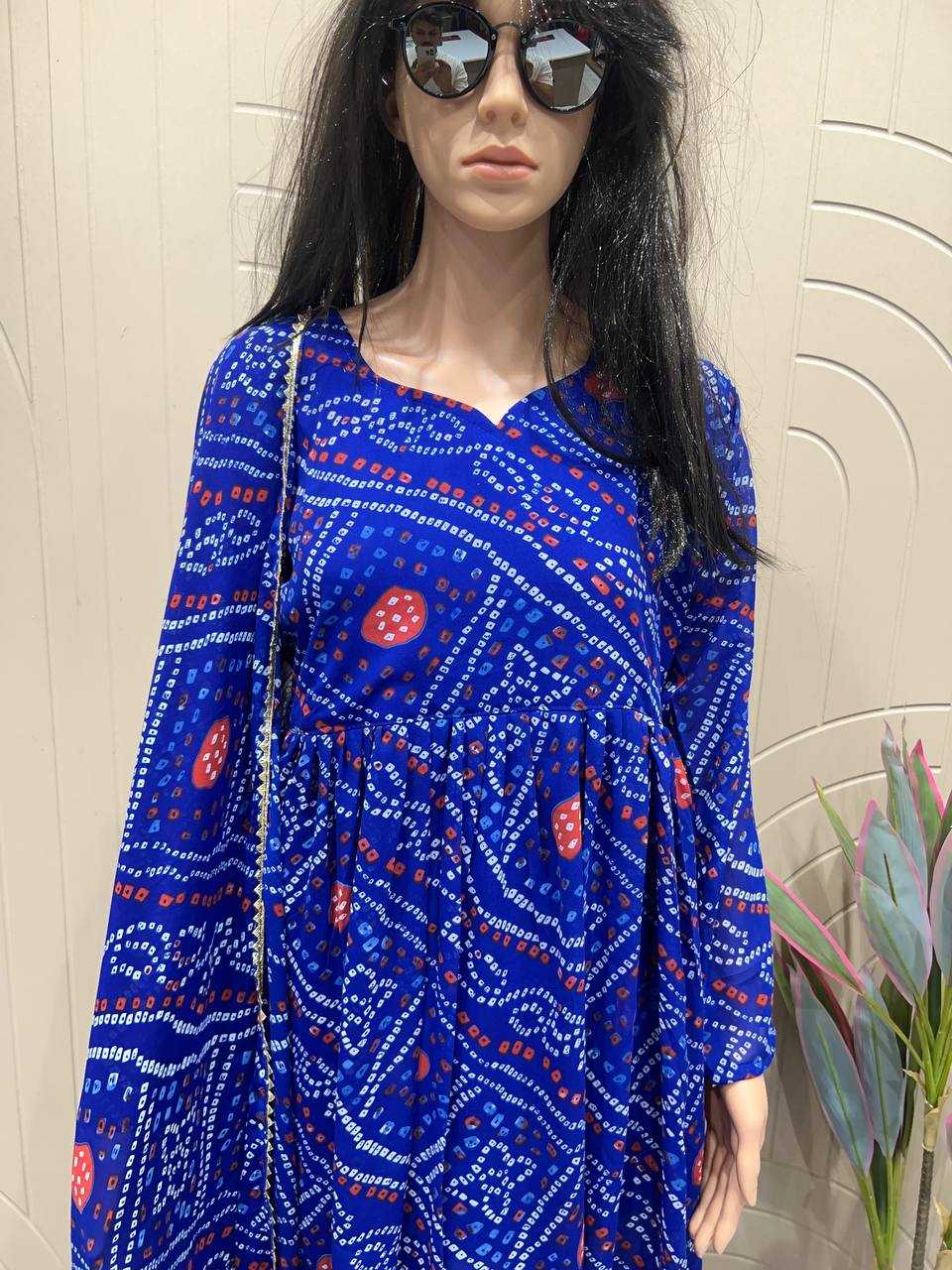 Ynf Georgette RIN125 Banno Swag Gowns Wholesale Printed Gowns Gown With Dupatta Manufacturer