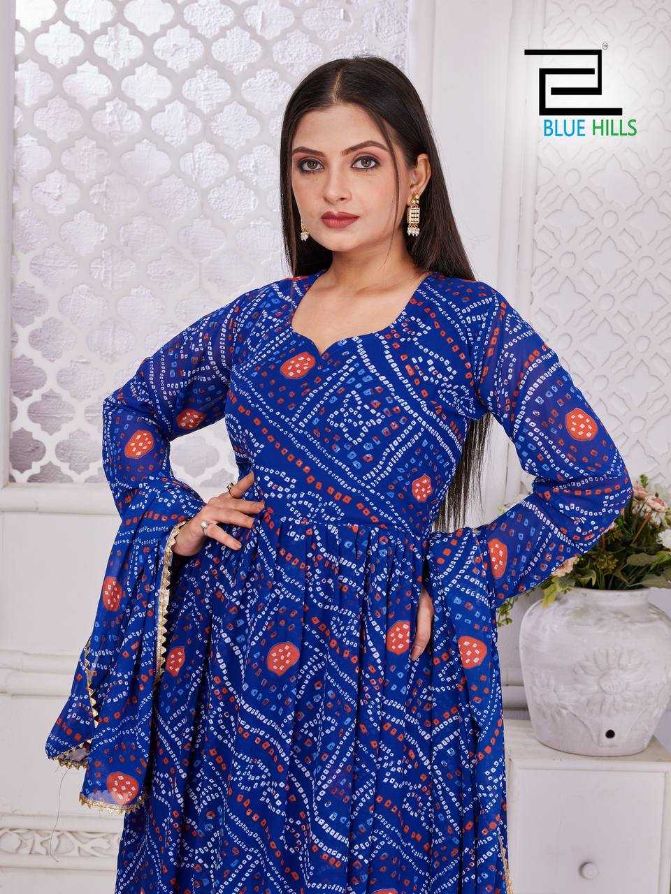 Ynf Georgette RIN125 Banno Swag Gowns Wholesale Printed Gowns Gown With Dupatta Manufacturer