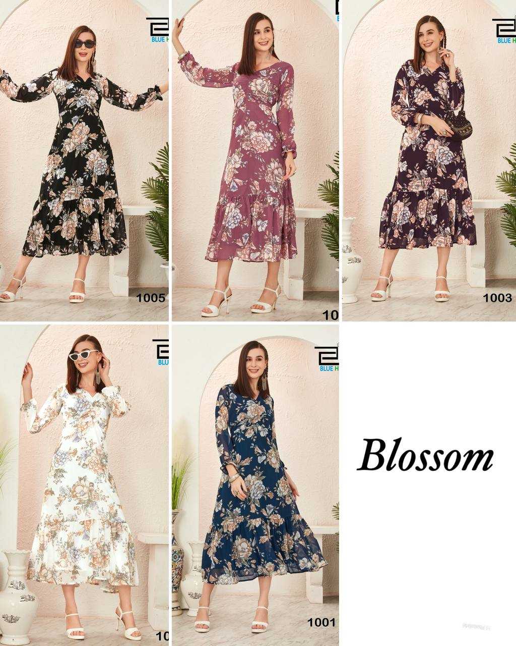 Ynf Georgette RIN125 BLOSSOM Gowns Wholesale Printed Gowns Georgette Gown Manufacturer