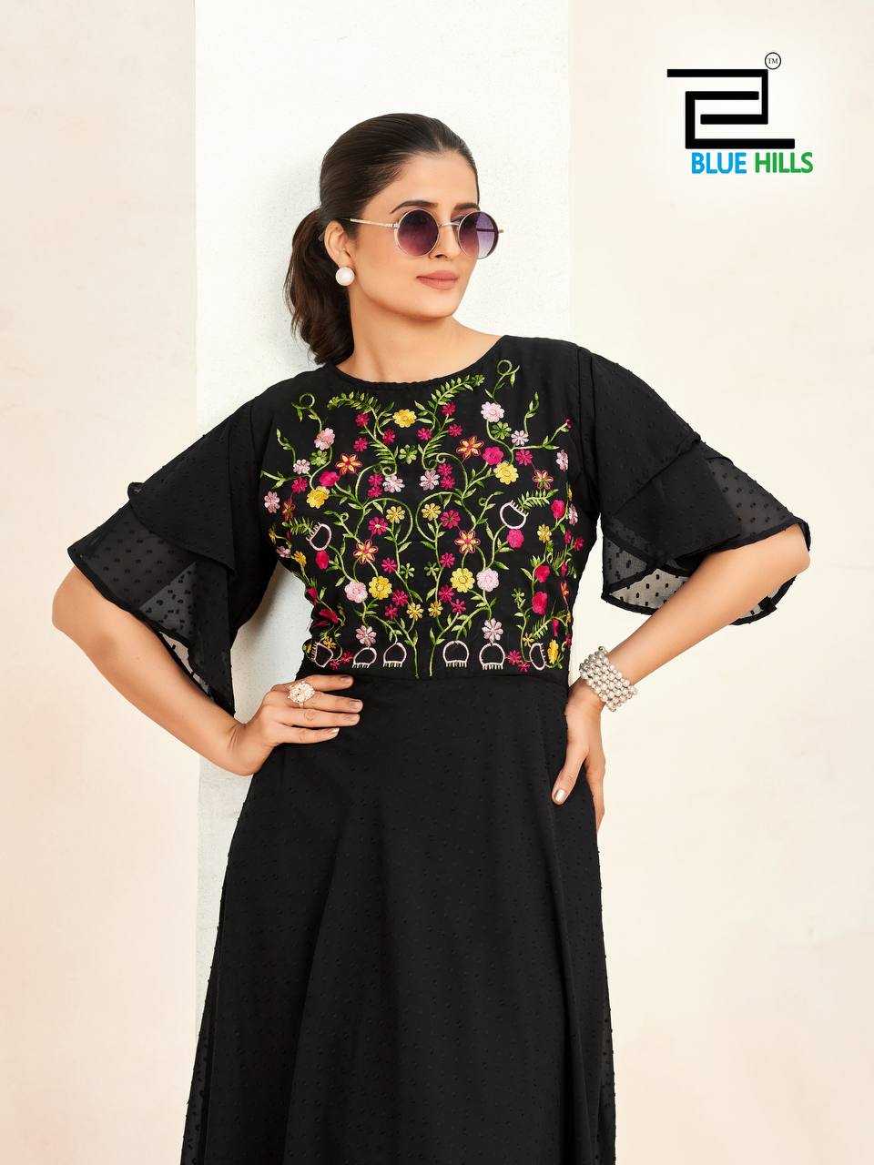 Ynf Georgette RIN125 Sensations Gowns Wholesale Embroidery Gowns Manufacturer