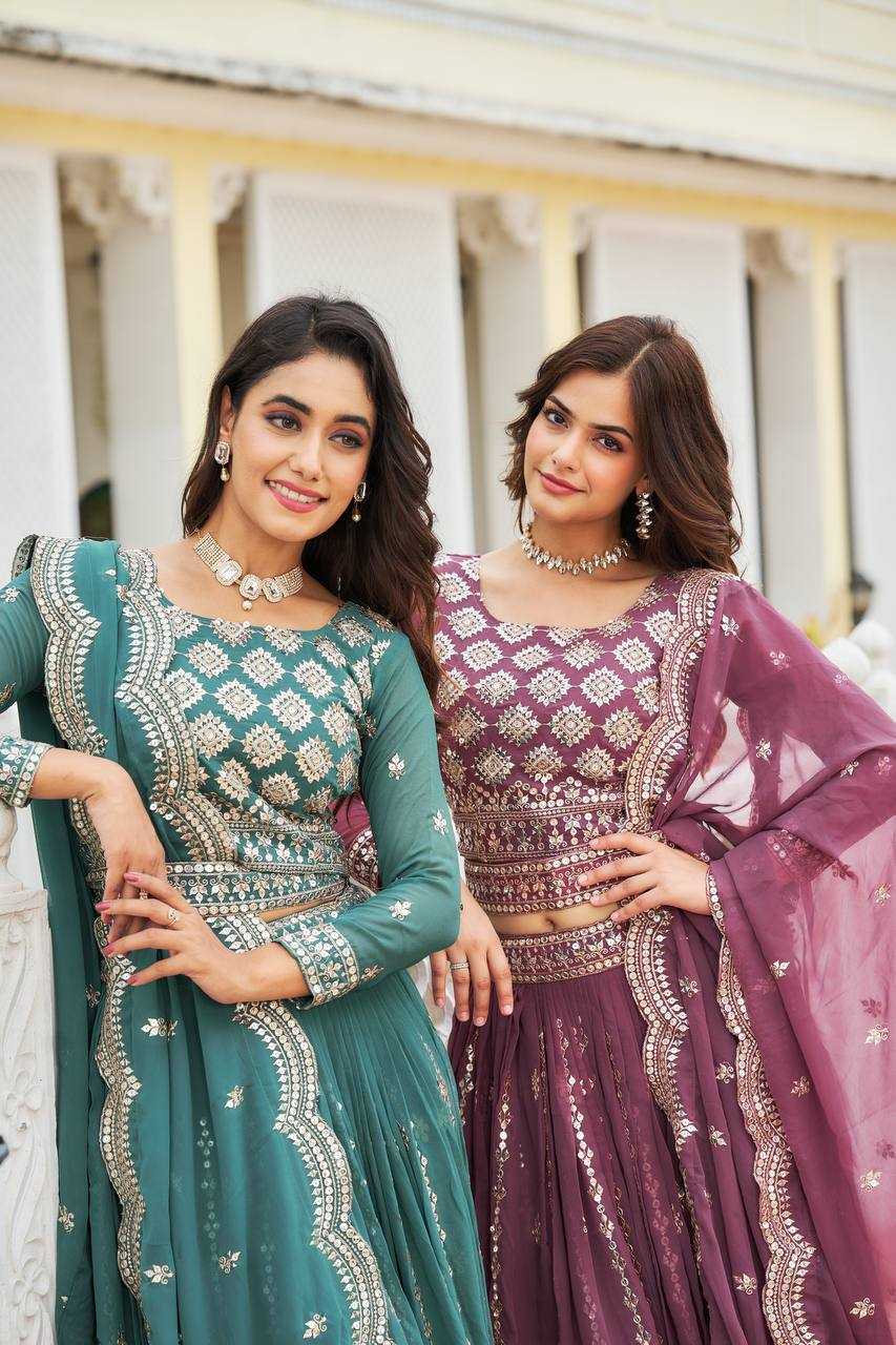 Ynf Georgette RIN131 03 Lehengas Wholesale Traditional Lehenga Embroidered Lehenga Georgette Lehenga Manufacturer