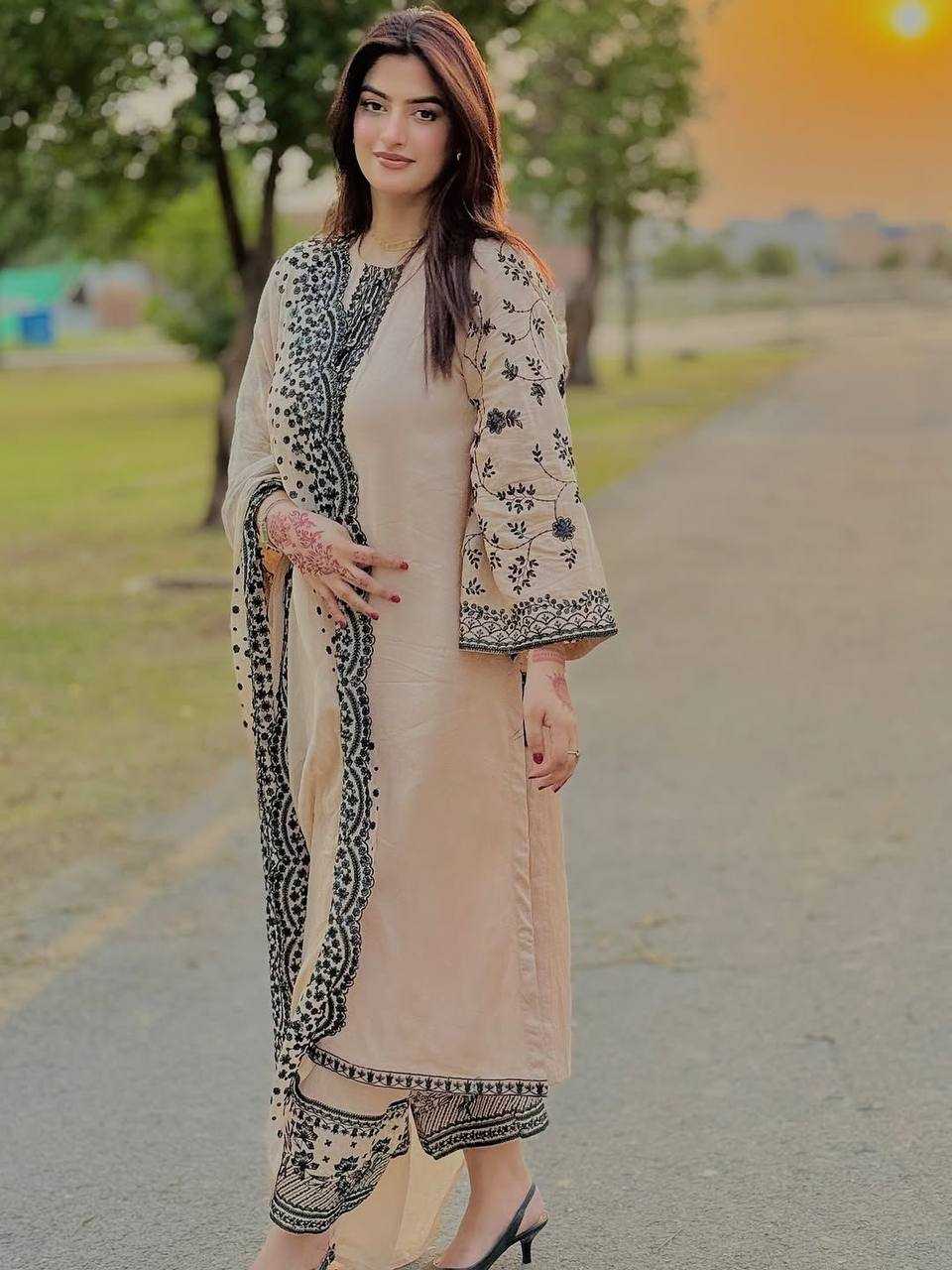 Ynf Georgette RIN141 1973 Suits & Dresses Wholesale Embroidery Suits Palazzo Suit Manufacturer