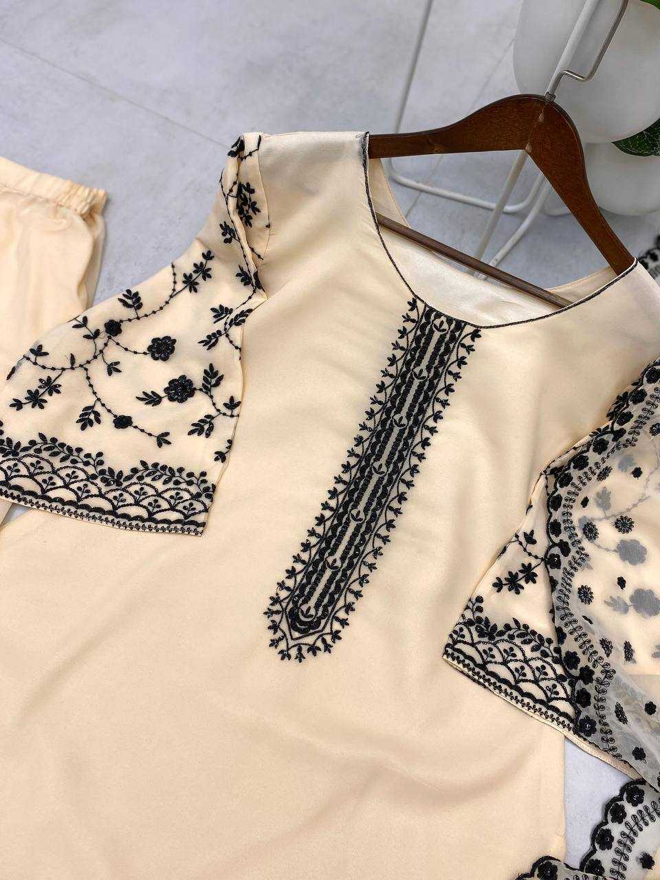 Ynf Georgette RIN141 1973 Suits & Dresses Wholesale Embroidery Suits Palazzo Suit Manufacturer
