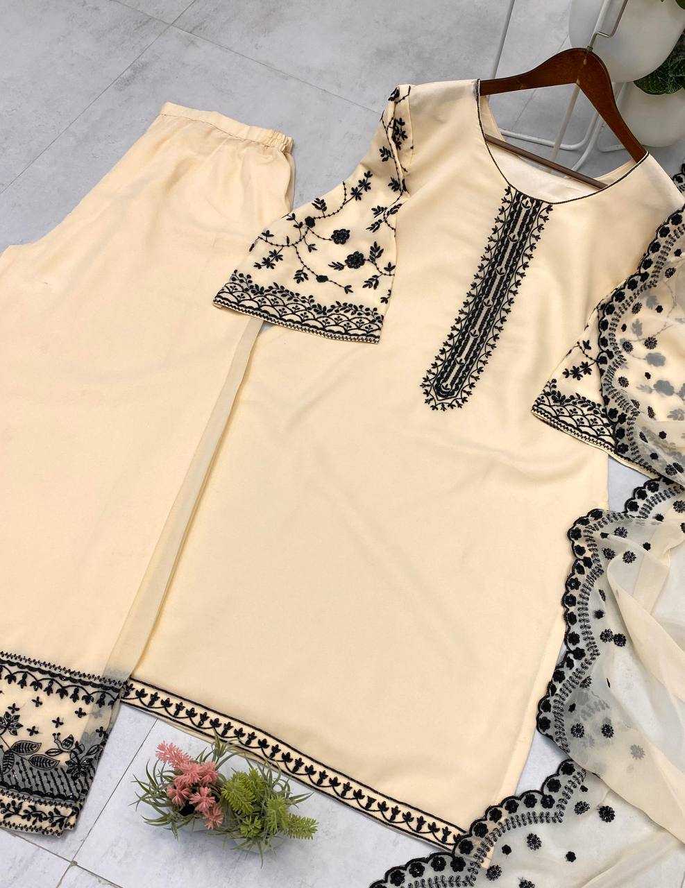 Ynf Georgette RIN141 1973 Suits & Dresses Wholesale Embroidery Suits Palazzo Suit Manufacturer