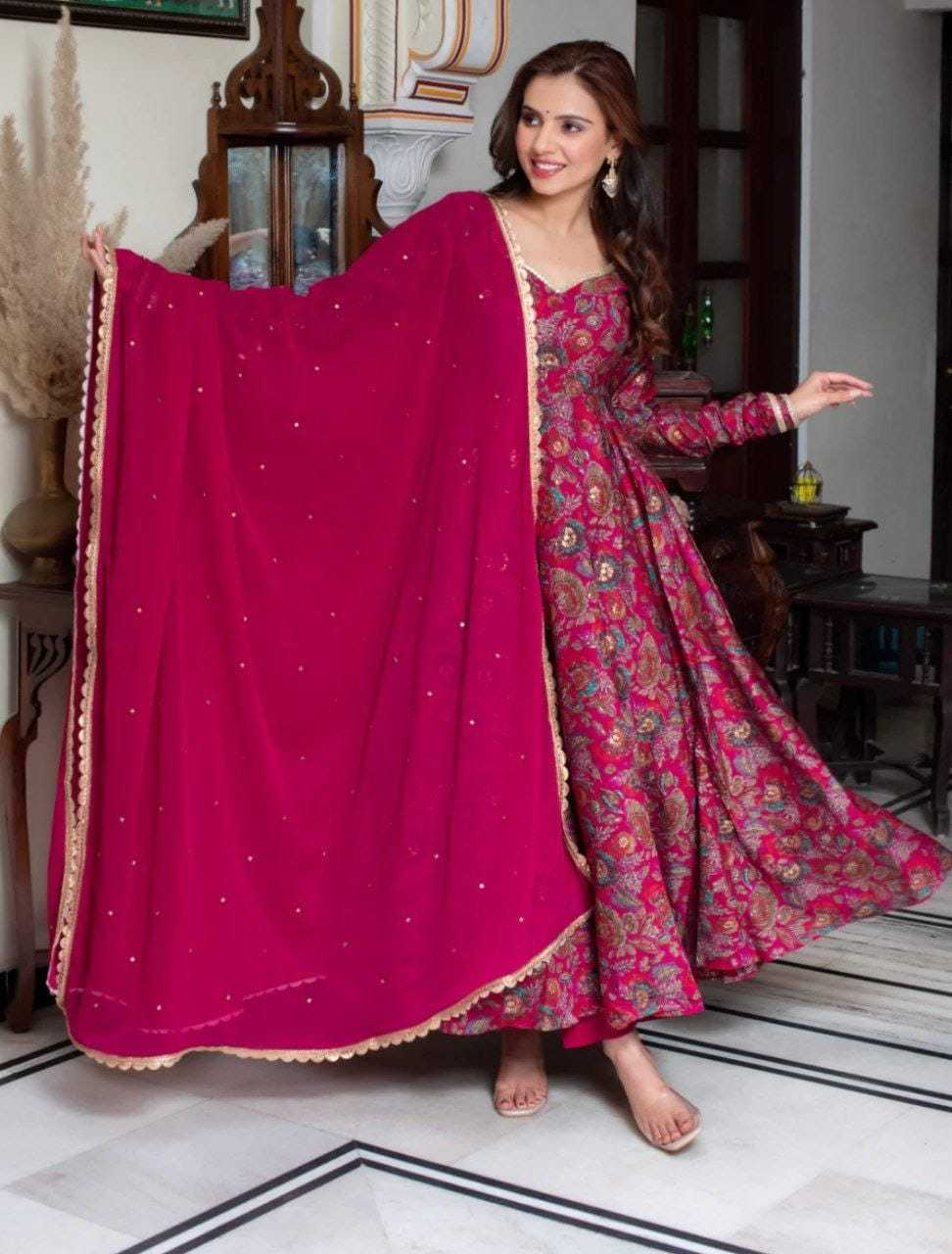 Ynf Georgette RIN157 207 Gowns Plus Size Collections Wholesale Printed Gowns Georgette Gown Designer Gowns Manufacturer