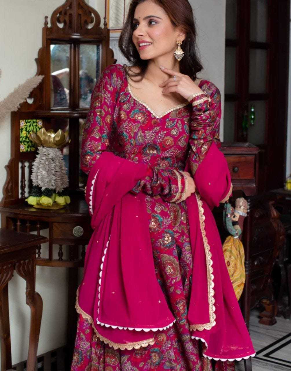 Ynf Georgette RIN157 207 Gowns Plus Size Collections Wholesale Printed Gowns Georgette Gown Designer Gowns Manufacturer