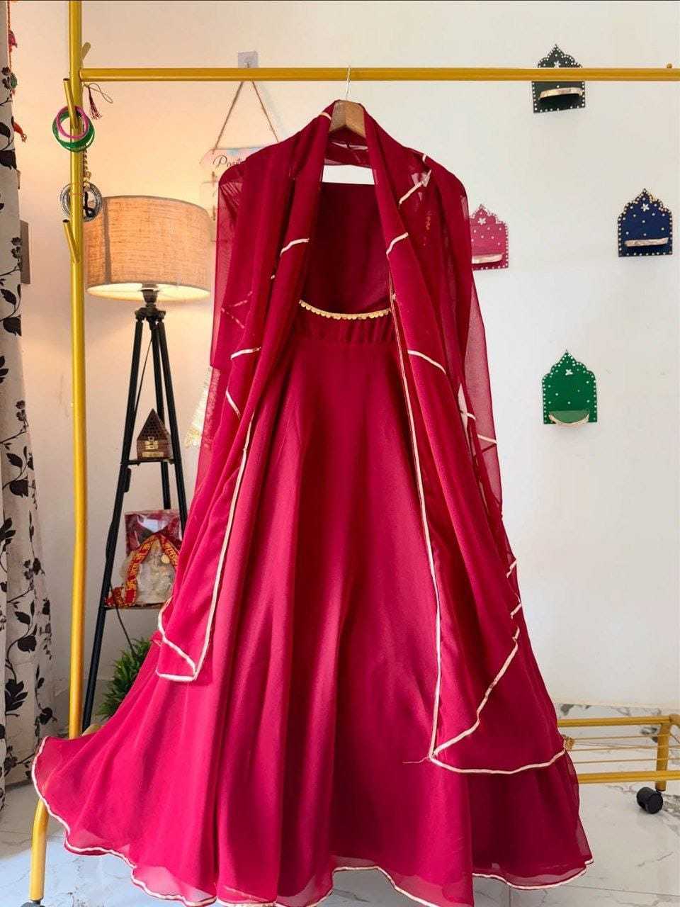 Ynf Georgette RIN157 2135 Gowns Plus Size Collections Wholesale Party Gowns Georgette Gown Red Gown Manufacturer
