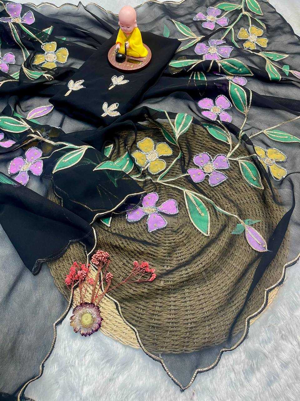 Ynf Georgette RIN187 753 Sarees Wholesale Fancy Sarees Hand Work Sarees Manufacturer