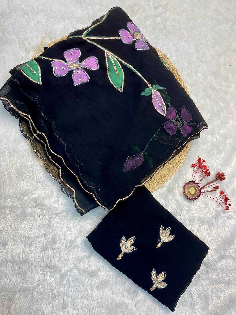 Ynf Georgette RIN187 753 Sarees Wholesale Fancy Sarees Hand Work Sarees Manufacturer