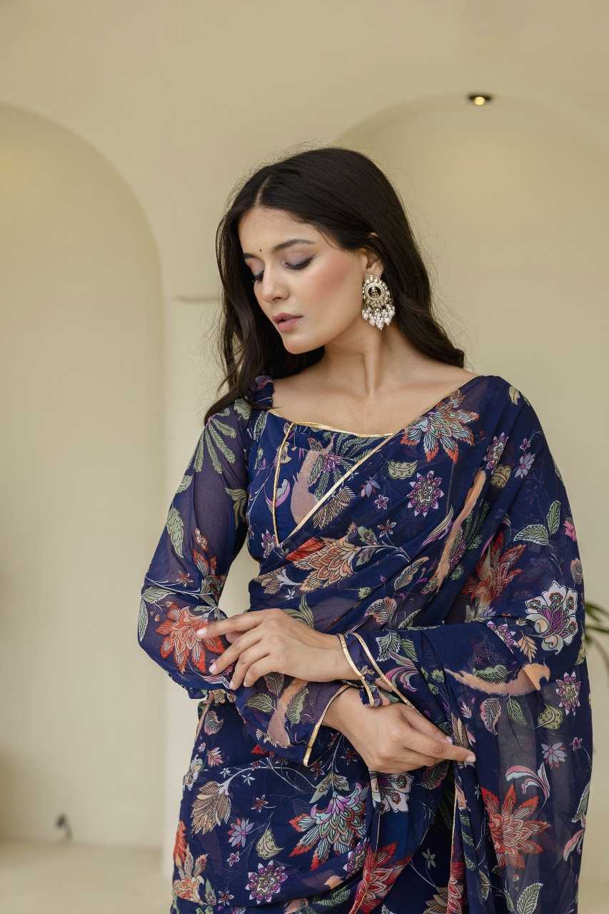Ynf Georgette RIN197 3110 Sarees Wholesale Designer Sarees Party Wear Sarees Fancy Sarees Manufacturer