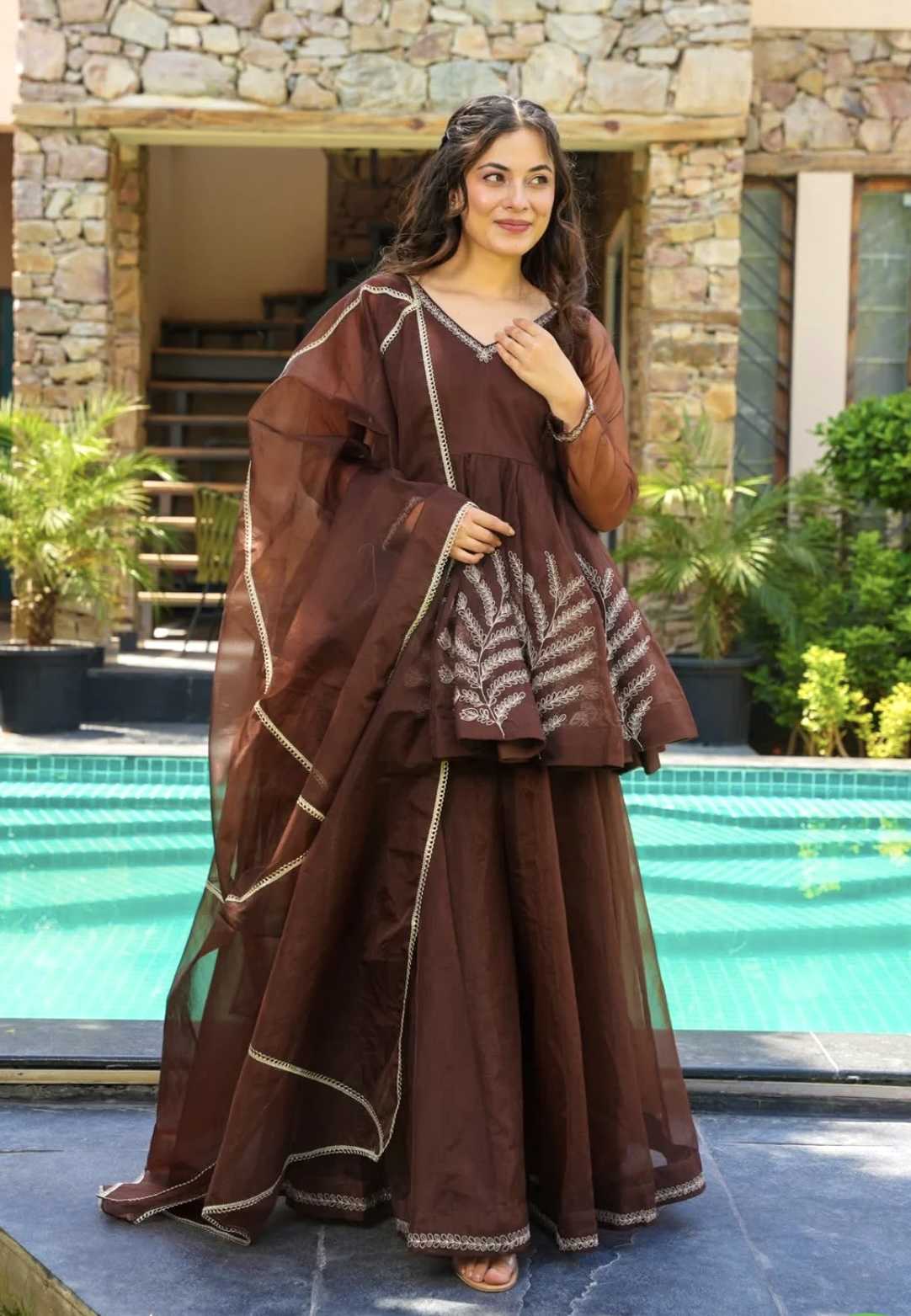 Ynf Georgette RIN197 4889 523-A Suits & Dresses Wholesale Party wear suits Bridal Suits Designer Suits Manufacturer