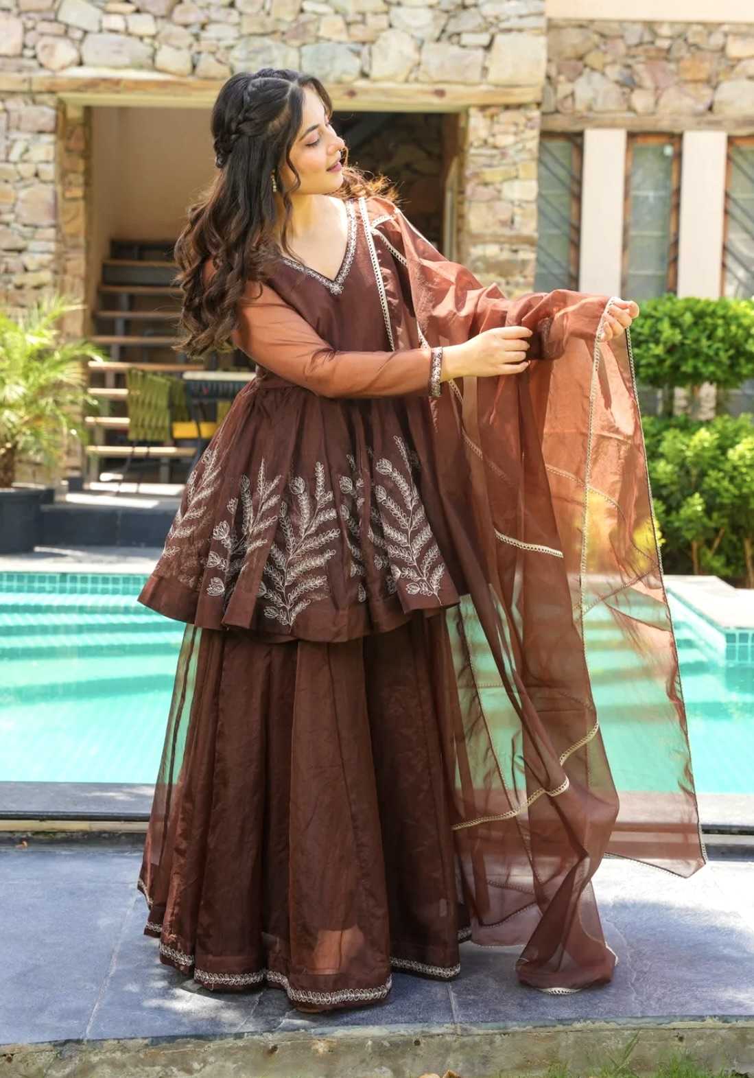 Ynf Georgette RIN197 4889 523-A Suits & Dresses Wholesale Party wear suits Bridal Suits Designer Suits Manufacturer