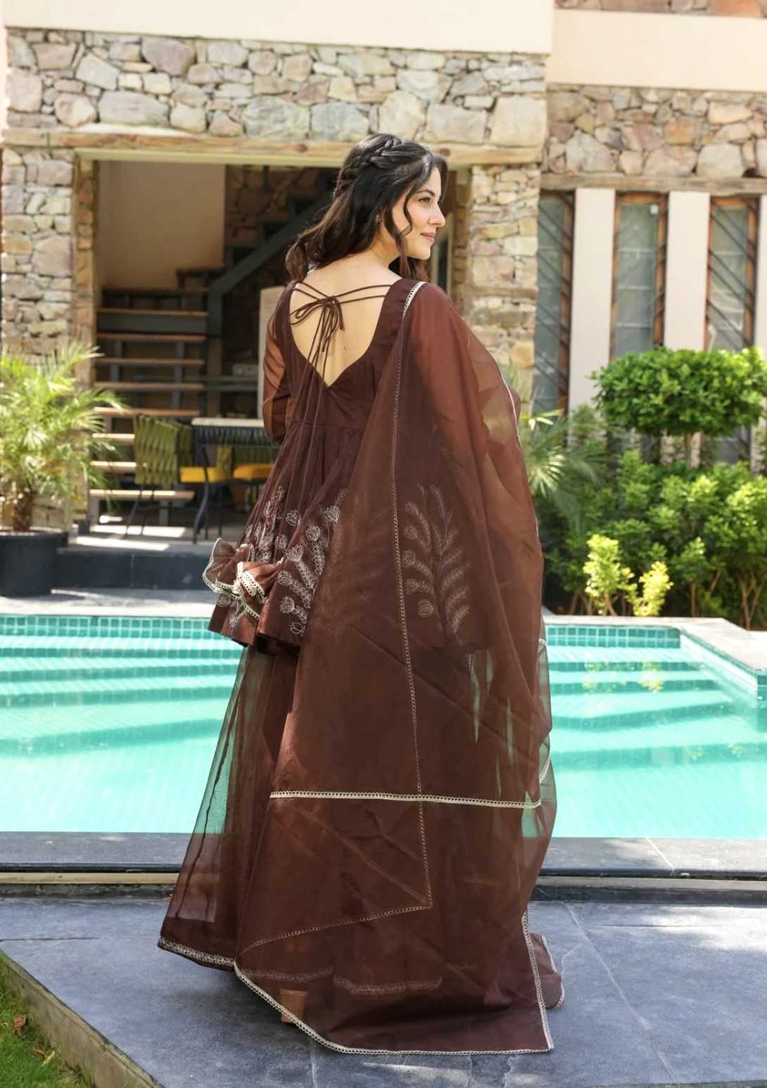 Ynf Georgette RIN197 4889 523-A Suits & Dresses Wholesale Party wear suits Bridal Suits Designer Suits Manufacturer
