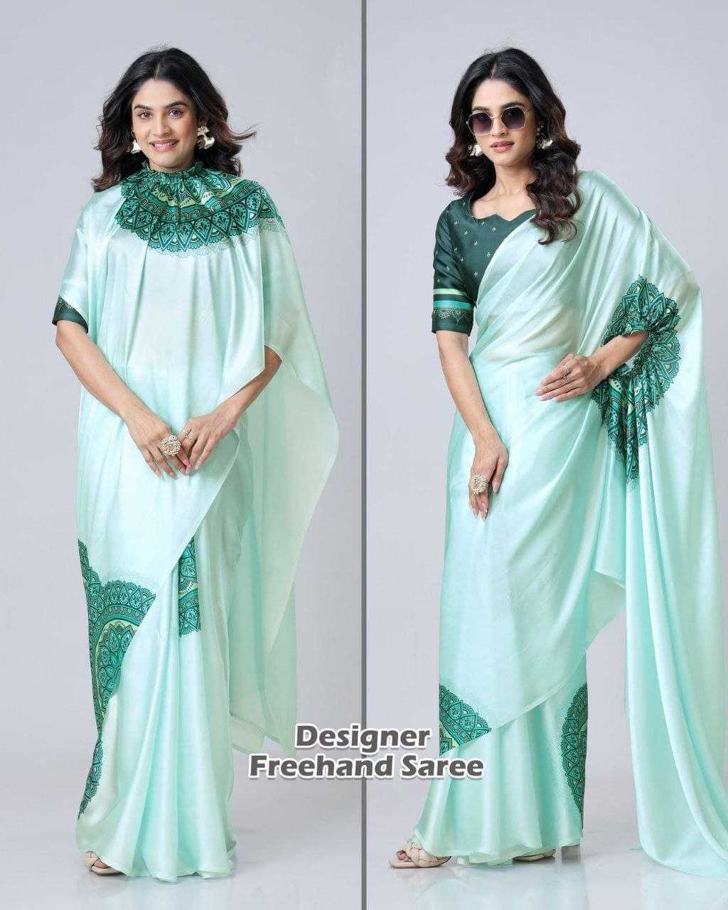 Ynf Georgette RIN216 freehand Sarees Wholesale Designer Sarees Ready To Wear Sarees Manufacturer