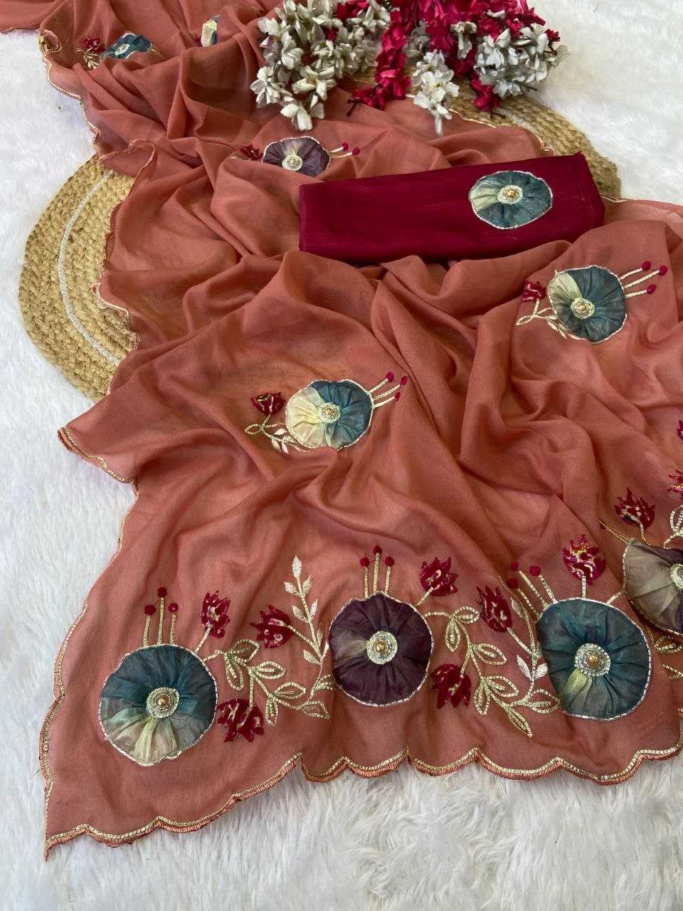 Ynf Georgette RIN216 shyama Sarees Wholesale Fancy Sarees Hand Work Sarees Embroidered Sarees Manufacturer