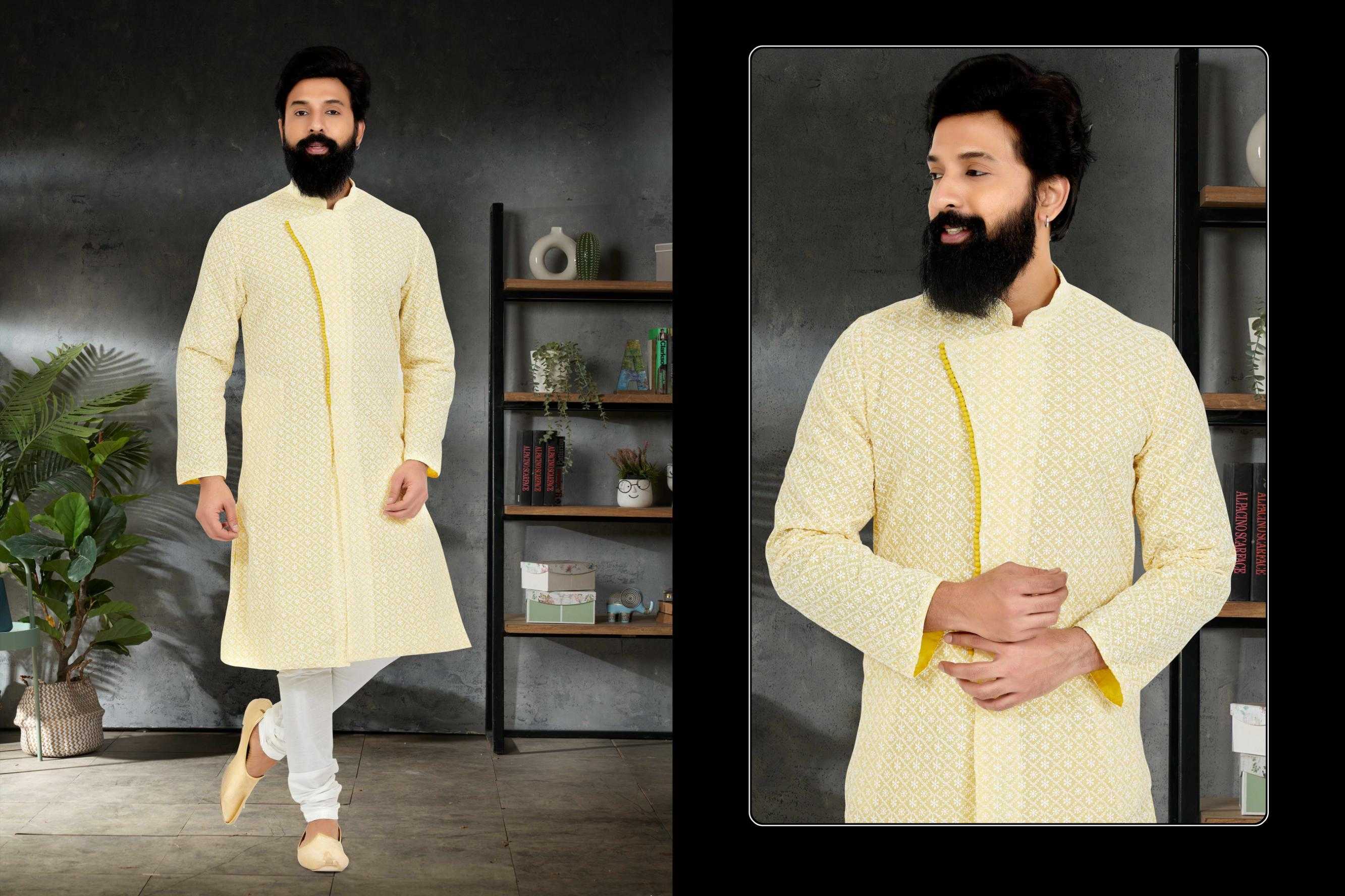 Ynf Georgette RIN223 3036B Mens Wear Wholesale Mens Kurtas Mens Kurta Pyjama Men Wedding kurta Manufacturer